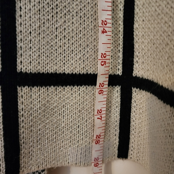 Oliver by escio Fall cardigan sweater size S beige/black 28" long w/ 22" sleeve - Picture 4 of 6